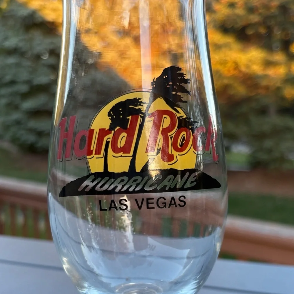 Vintage Harley-Davidson & Hard Rock Cafe Hurricane Beer Glass Las Vegas